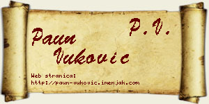 Paun Vuković vizit kartica